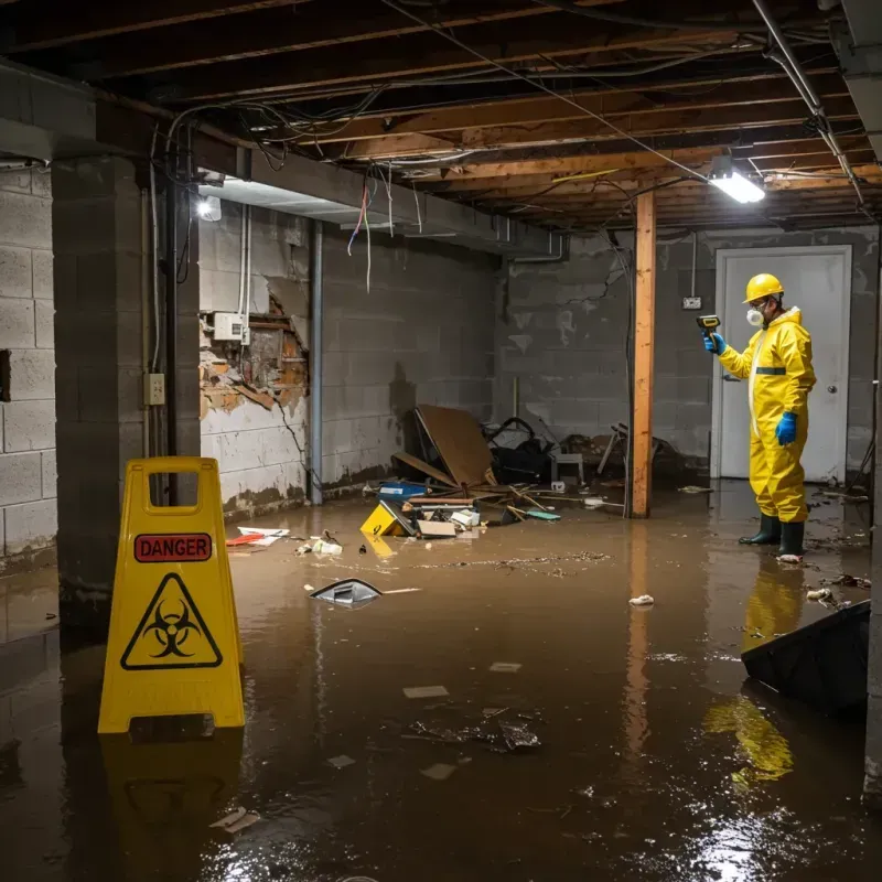 Flooded Basement Electrical Hazard in Mosinee, WI Property